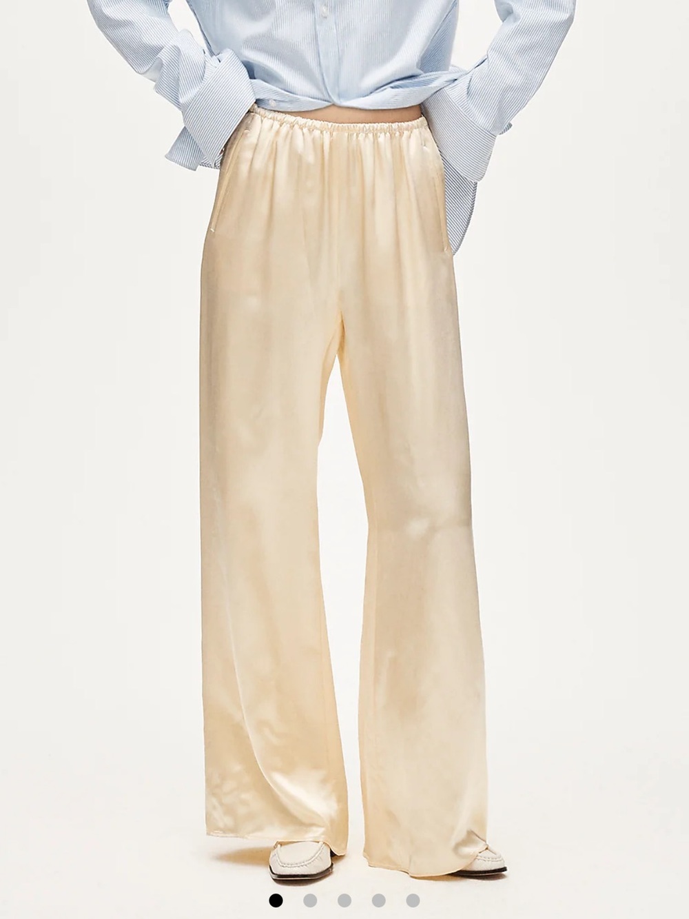 J. Crew Satin Wide-Leg Pants in Light Yellow. NWOT.